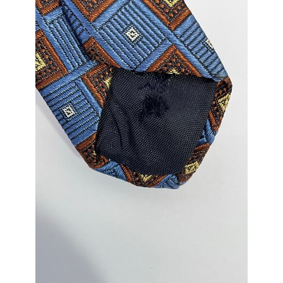 Brooks Brothers 346 Silk Necktie Blue Geometric Office Preppy Country Club - Picture 3 of 6